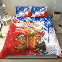 Chile Christmas Bedding Set with Flag Colors Tree Reindeer Condor and Gift Design - Wonder Print Shop