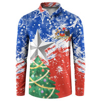 Chile Christmas Button Sweatshirt with Flag Colors Tree Reindeer Condor and Gift Design - Wonder Print Shop