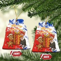 Chile Christmas Ceramic Ornament with Flag Colors Tree Reindeer Condor and Gift Design - Wonder Print Shop