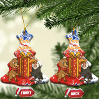 Chile Christmas Ceramic Ornament with Flag Colors Tree Reindeer Condor and Gift Design - Wonder Print Shop