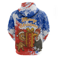 Chile Christmas Hoodie with Flag Colors Tree Reindeer Condor and Gift Design - Wonder Print Shop