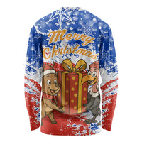 Chile Christmas Long Sleeve Shirt with Flag Colors Tree Reindeer Condor and Gift Design - Wonder Print Shop