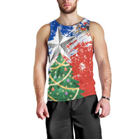 Chile Christmas Men Tank Top with Flag Colors Tree Reindeer Condor and Gift Design - Wonder Print Shop