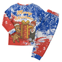 Chile Christmas Pajama Set with Flag Colors Tree Reindeer Condor and Gift Design - Wonder Print Shop