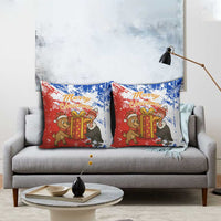 Chile Christmas Pillow Cover with Flag Colors Tree Reindeer Condor and Gift Design - Wonder Print Shop