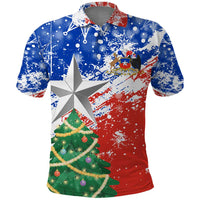 Chile Christmas Polo Shirt with Flag Colors Tree Reindeer Condor and Gift Design - Wonder Print Shop