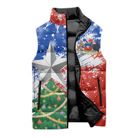 Chile Christmas Sleeveless Puffer Jacket with Flag Colors Tree Reindeer Condor and Gift Design - Wonder Print Shop