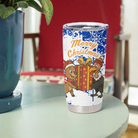 Chile Christmas Tumbler Cup with Flag Colors Tree Reindeer Condor and Gift Design - Wonder Print Shop