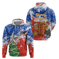 Chile Christmas Zip Hoodie with Flag Colors Tree Reindeer Condor and Gift Design - Wonder Print Shop