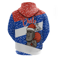 Chile Christmas Hoodie with Moai Statues Santa Hats Snowflakes and Flag Colors Design - Wonder Print Shop