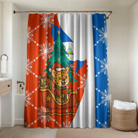 Nicaragua Christmas Bathroom Set with Jaguar in Sleigh Christmas Tree Snowflakes and Flag Colors Design - Wonder Print Shop