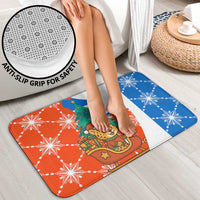 Nicaragua Christmas Bathroom Set with Jaguar in Sleigh Christmas Tree Snowflakes and Flag Colors Design - Wonder Print Shop