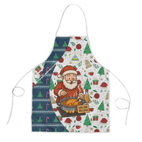 Nicaragua Christmas Apron with Santa Cooking Gallina Rellena Tree Flag and Festive Icons Design - Wonder Print Shop