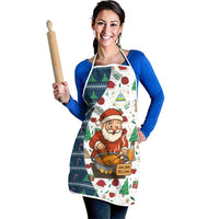 Nicaragua Christmas Apron with Santa Cooking Gallina Rellena Tree Flag and Festive Icons Design - Wonder Print Shop