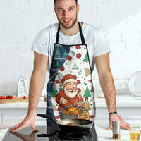 Nicaragua Christmas Apron with Santa Cooking Gallina Rellena Tree Flag and Festive Icons Design - Wonder Print Shop