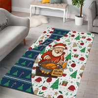 Nicaragua Christmas Area Rug with Santa Cooking Gallina Rellena Tree Flag and Festive Icons Design - Wonder Print Shop