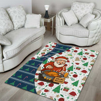 Nicaragua Christmas Area Rug with Santa Cooking Gallina Rellena Tree Flag and Festive Icons Design - Wonder Print Shop