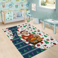 Nicaragua Christmas Area Rug with Santa Cooking Gallina Rellena Tree Flag and Festive Icons Design - Wonder Print Shop