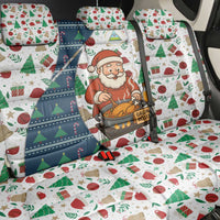 Nicaragua Christmas Back Car Seat Cover with Santa Cooking Gallina Rellena Tree Flag and Festive Icons Design - Wonder Print Shop