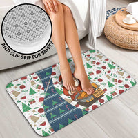 Nicaragua Christmas Bathroom Set with Santa Cooking Gallina Rellena Tree Flag and Festive Icons Design - Wonder Print Shop