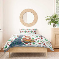 Nicaragua Christmas Bedding Set with Santa Cooking Gallina Rellena Tree Flag and Festive Icons Design - Wonder Print Shop