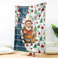 Nicaragua Christmas Blanket with Santa Cooking Gallina Rellena Tree Flag and Festive Icons Design - Wonder Print Shop