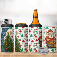 Nicaragua Christmas 4 in 1 Can Cooler Tumbler with Santa Cooking Gallina Rellena Tree Flag and Festive Icons Design - Wonder Print Shop