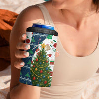 Nicaragua Christmas 4 in 1 Can Cooler Tumbler with Santa Cooking Gallina Rellena Tree Flag and Festive Icons Design - Wonder Print Shop