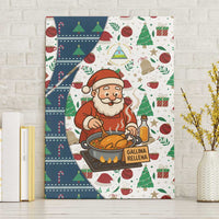 Nicaragua Christmas Canvas Wall Art with Santa Cooking Gallina Rellena Tree Flag and Festive Icons Design - Wonder Print Shop