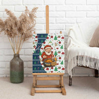 Nicaragua Christmas Canvas Wall Art with Santa Cooking Gallina Rellena Tree Flag and Festive Icons Design - Wonder Print Shop