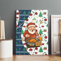 Nicaragua Christmas Canvas Wall Art with Santa Cooking Gallina Rellena Tree Flag and Festive Icons Design - Wonder Print Shop