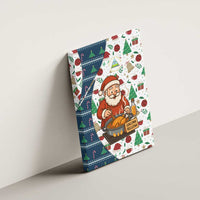 Nicaragua Christmas Canvas Wall Art with Santa Cooking Gallina Rellena Tree Flag and Festive Icons Design - Wonder Print Shop