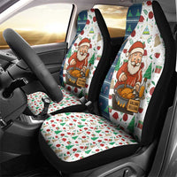 Nicaragua Christmas Car Seat Cover with Santa Cooking Gallina Rellena Tree Flag and Festive Icons Design - Wonder Print Shop
