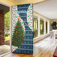 Nicaragua Christmas Door Cover with Santa Cooking Gallina Rellena Tree Flag and Festive Icons Design - Wonder Print Shop