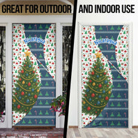 Nicaragua Christmas Door Cover with Santa Cooking Gallina Rellena Tree Flag and Festive Icons Design - Wonder Print Shop