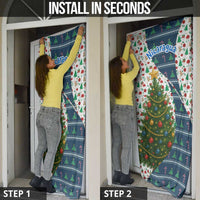 Nicaragua Christmas Door Cover with Santa Cooking Gallina Rellena Tree Flag and Festive Icons Design - Wonder Print Shop