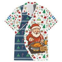 Nicaragua Christmas Family Matching Mermaid Dress and Hawaiian Shirt with Santa Cooking Gallina Rellena Tree Flag and Festive Icons Design - Wonder Print Shop