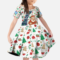 Nicaragua Christmas Family Matching Off Shoulder Maxi Dress and Hawaiian Shirt with Santa Cooking Gallina Rellena Tree Flag and Festive Icons Design - Wonder Print Shop
