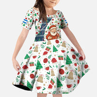 Nicaragua Christmas Family Matching Tank Maxi Dress and Hawaiian Shirt with Santa Cooking Gallina Rellena Tree Flag and Festive Icons Design - Wonder Print Shop