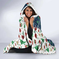 Nicaragua Christmas Hooded Blanket with Santa Cooking Gallina Rellena Tree Flag and Festive Icons Design - Wonder Print Shop