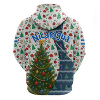Nicaragua Christmas Hoodie with Santa Cooking Gallina Rellena Tree Flag and Festive Icons Design - Wonder Print Shop
