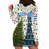 Nicaragua Christmas Hoodie Dress with Santa Cooking Gallina Rellena Tree Flag and Festive Icons Design - Wonder Print Shop