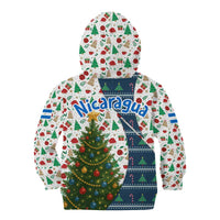 Nicaragua Christmas Kid Hoodie with Santa Cooking Gallina Rellena Tree Flag and Festive Icons Design - Wonder Print Shop