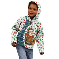 Nicaragua Christmas Kid Hoodie with Santa Cooking Gallina Rellena Tree Flag and Festive Icons Design - Wonder Print Shop
