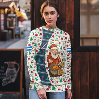 Nicaragua Christmas Ugly Christmas Sweater with Santa Cooking Gallina Rellena Tree Flag and Festive Icons Design - Wonder Print Shop