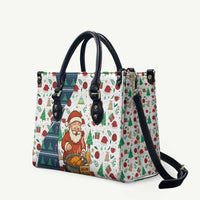 Nicaragua Christmas Leather Bag with Santa Cooking Gallina Rellena Tree Flag and Festive Icons Design - Wonder Print Shop