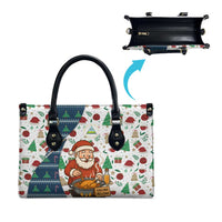 Nicaragua Christmas Leather Bag with Santa Cooking Gallina Rellena Tree Flag and Festive Icons Design - Wonder Print Shop