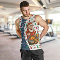 Nicaragua Christmas Men Tank Top with Santa Cooking Gallina Rellena Tree Flag and Festive Icons Design - Wonder Print Shop