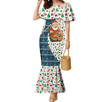 Nicaragua Christmas Mermaid Dress with Santa Cooking Gallina Rellena Tree Flag and Festive Icons Design - Wonder Print Shop