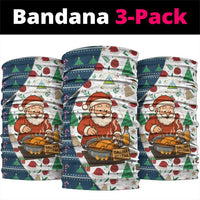 Nicaragua Christmas Neck Gaiter with Santa Cooking Gallina Rellena Tree Flag and Festive Icons Design - Wonder Print Shop